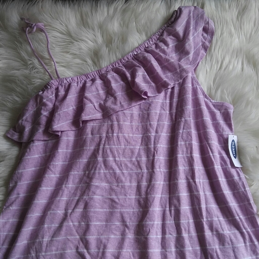 Old Navy Ruffled Linen-Blend One-Shoulder Size XL - Picture 4 of 6